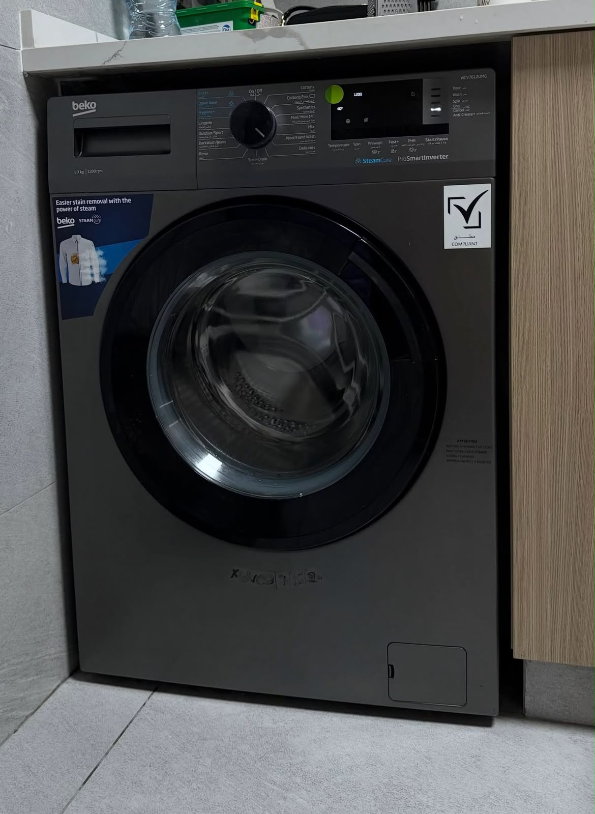 Beko WCV7612UMG washing machine — actual item