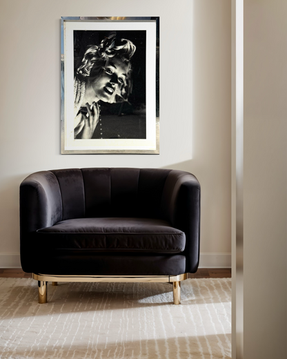 Framed Silver & White Portrait Print