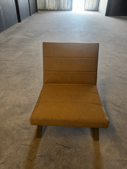 Lounge Chair — Tan Fabric, Dark Wood Legs