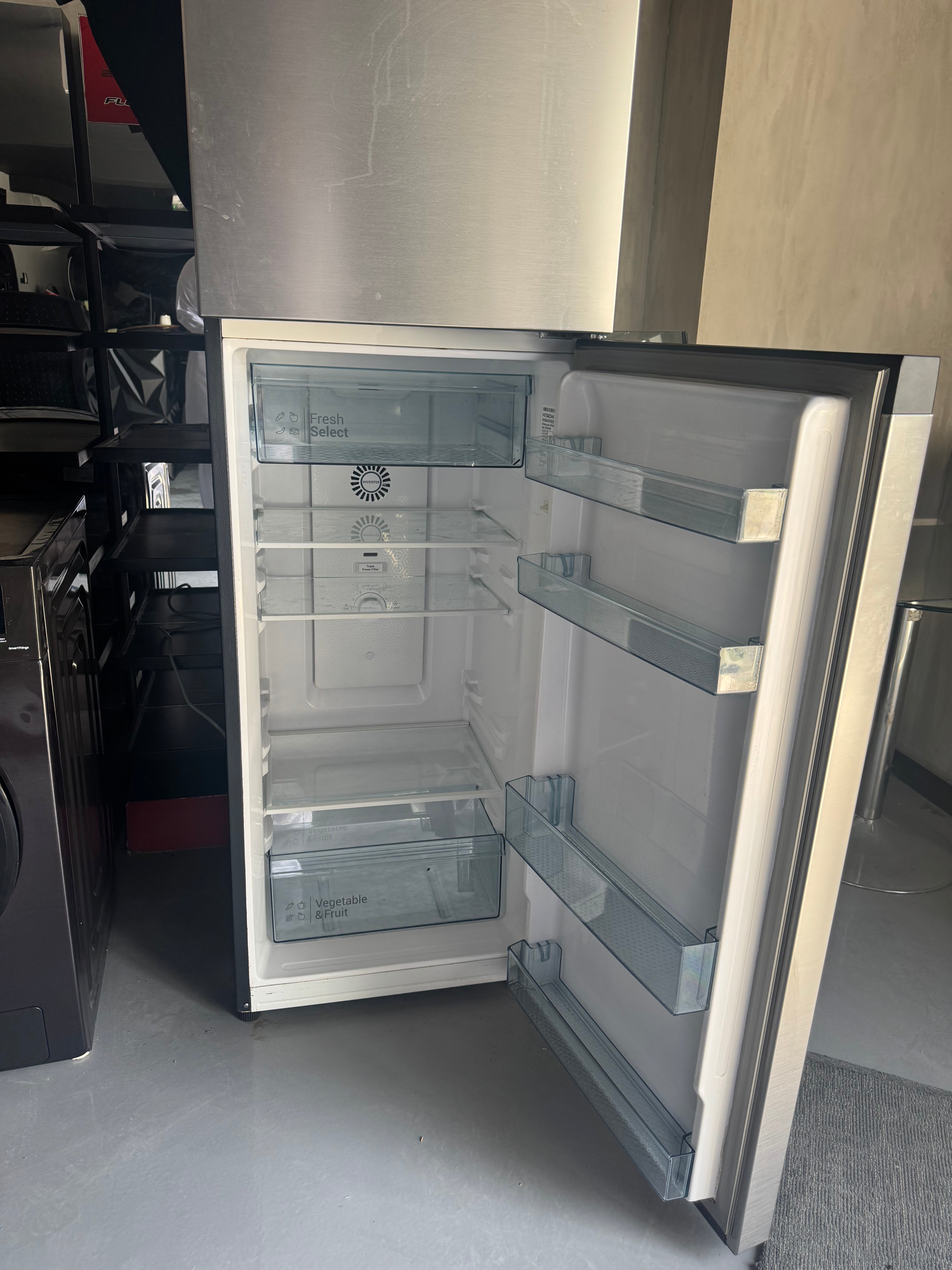 Hitachi Top-Freezer Refrigerator — Stainless Steel