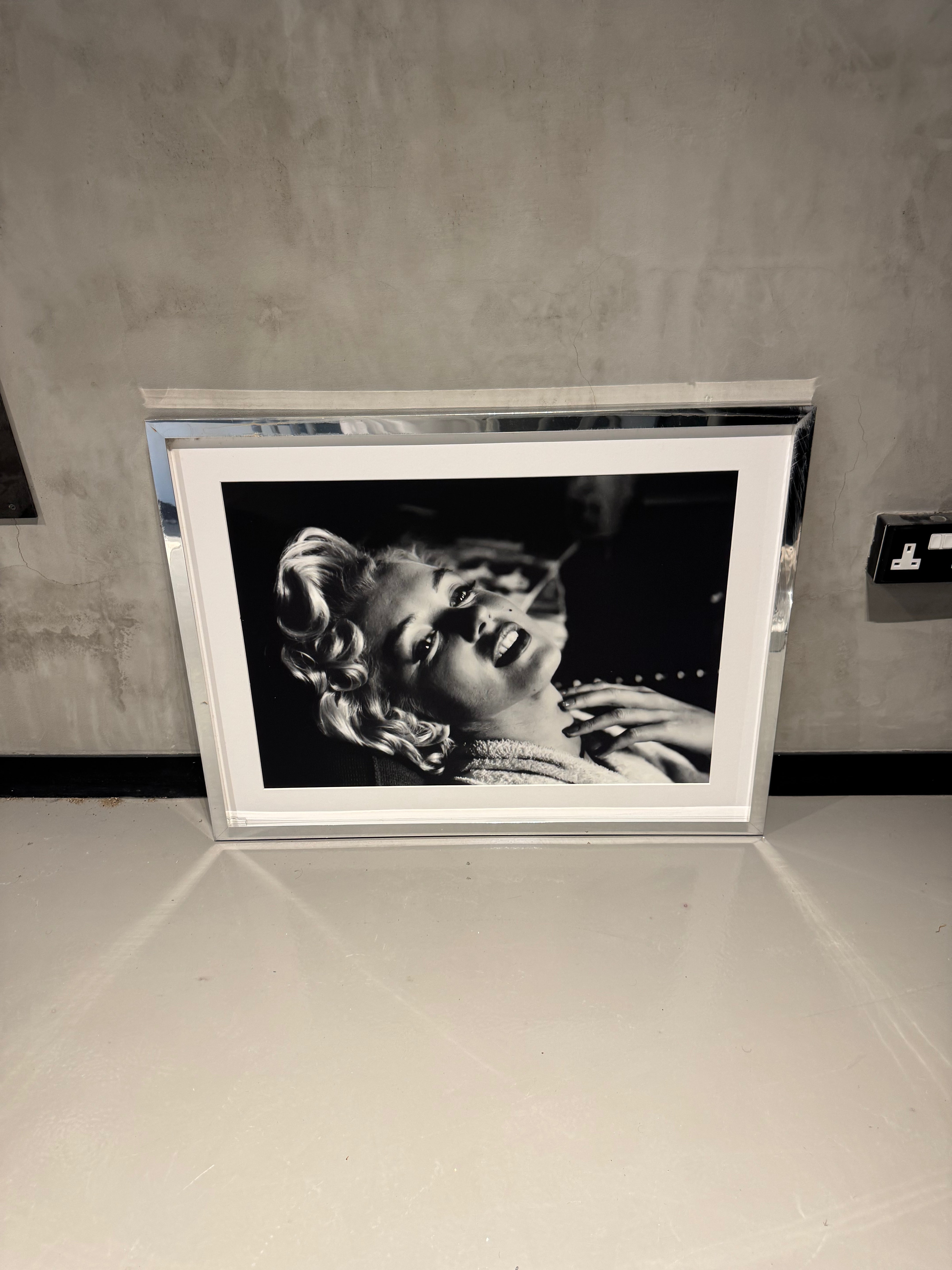 Framed Silver & White Portrait Print
