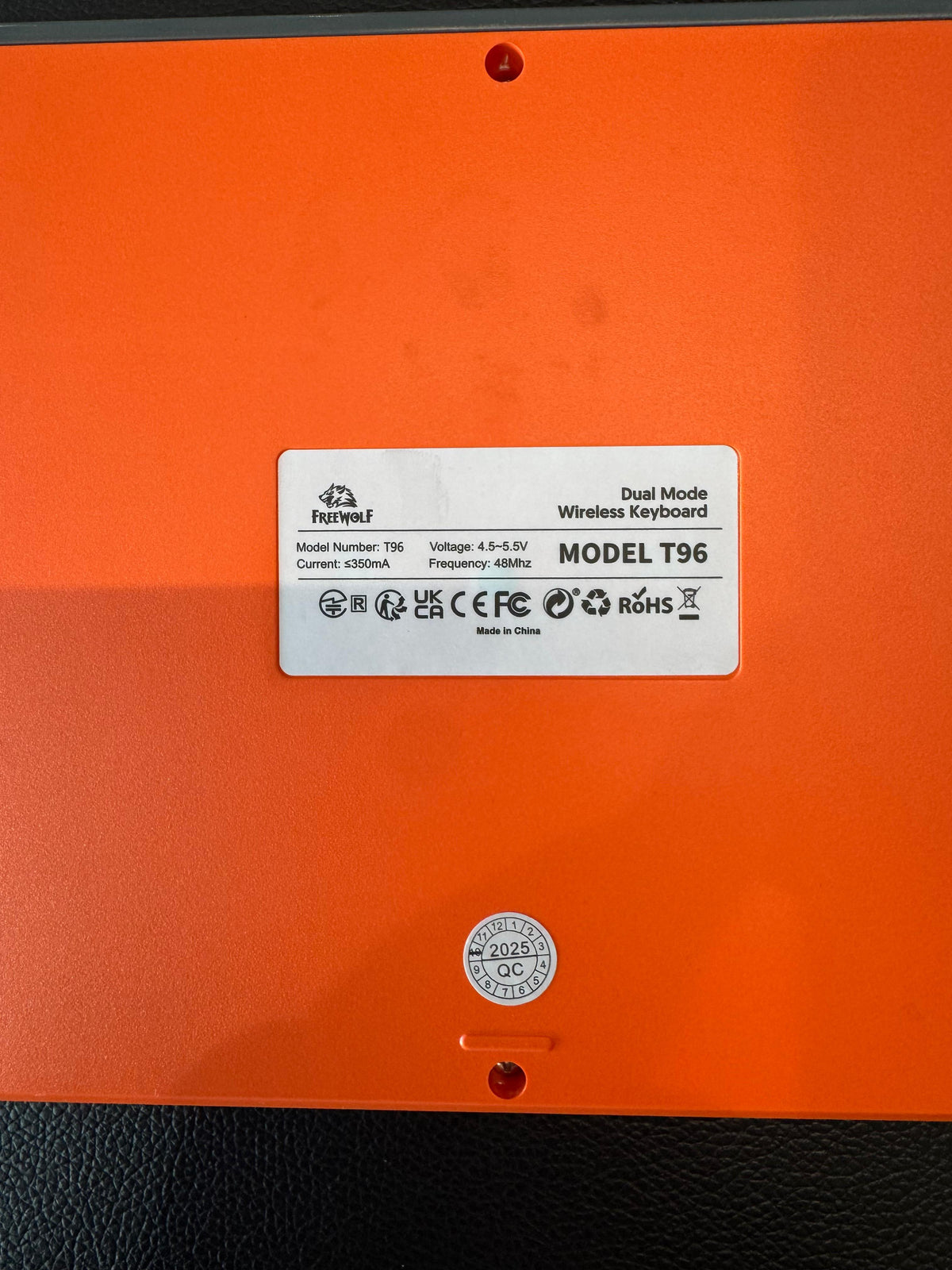 FreeWolf T96 model label on underside