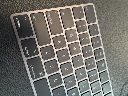 Full-size Mac-layout keyboard left-side detail